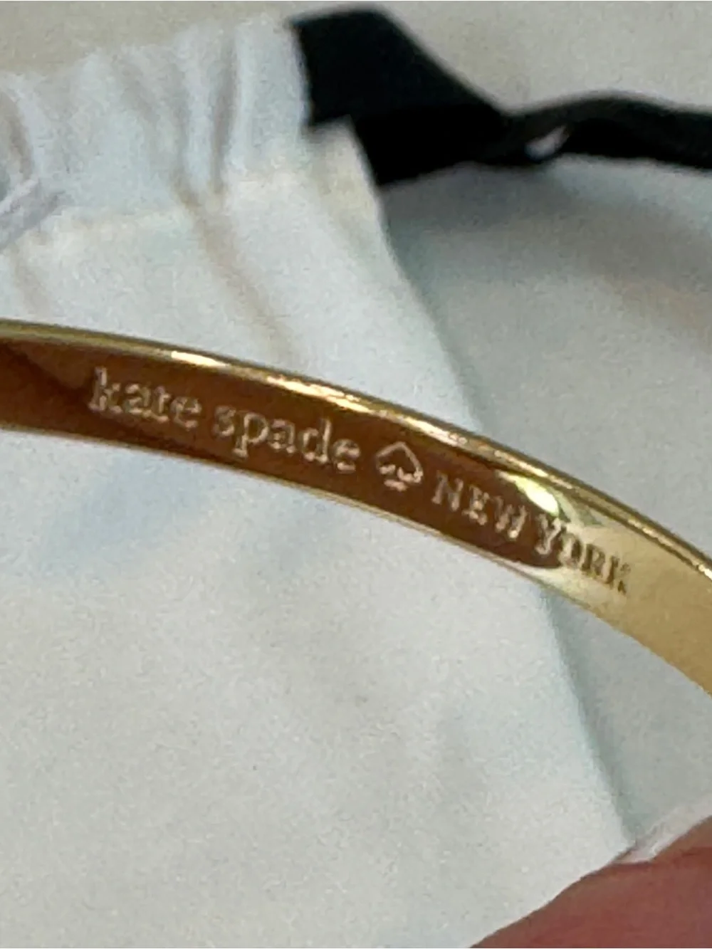 Kate Spade Goldtone Slim Signature “Heart of Gold” Bangle - Picture 7 of 8